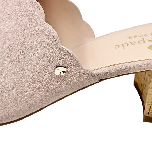 NWOB Kate Spade Dusty Rose Suede Heeled Block Sandal Size 8 - Picture 4 of 8